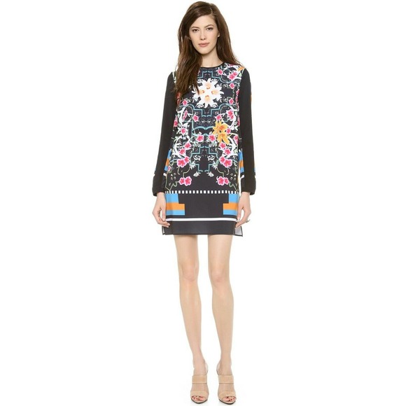 Clover Canyon Cuba Scarf Shift Dress Mini Floral S - Picture 1 of 9